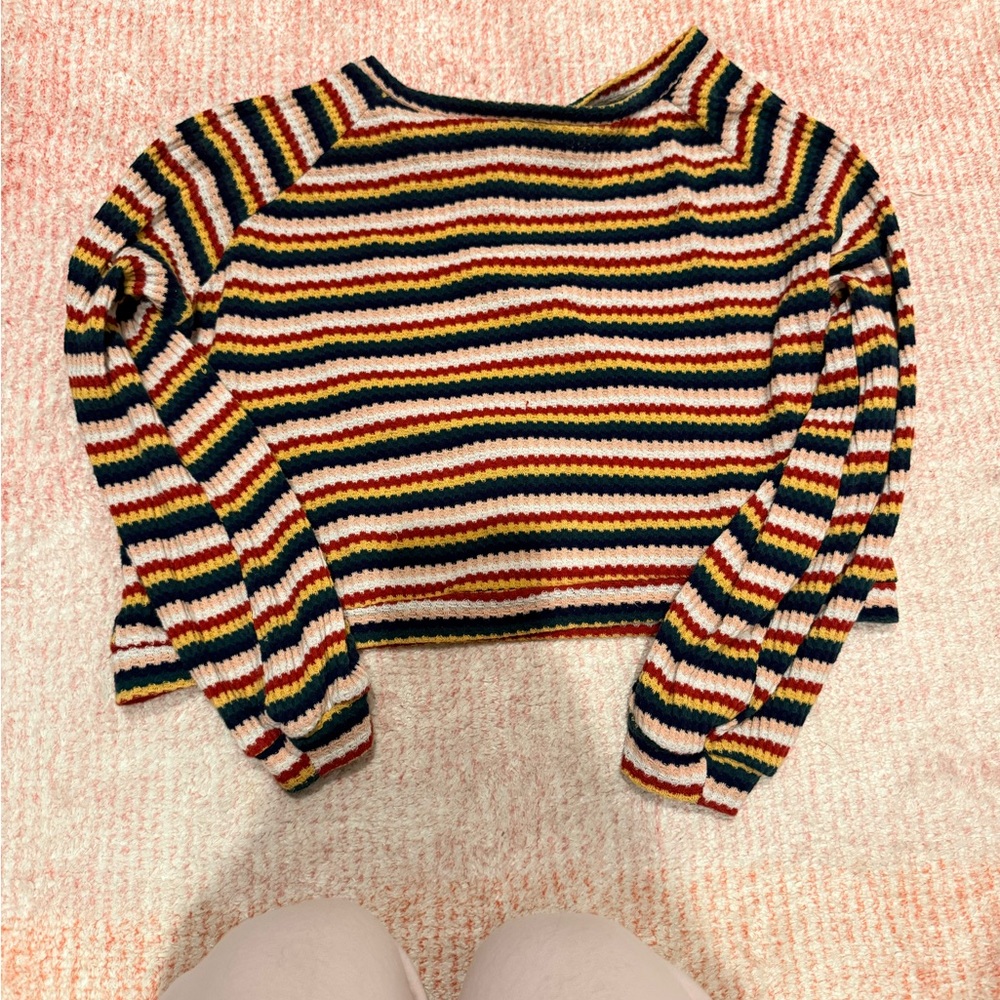 Lulu's Colorful Striped Crop Top